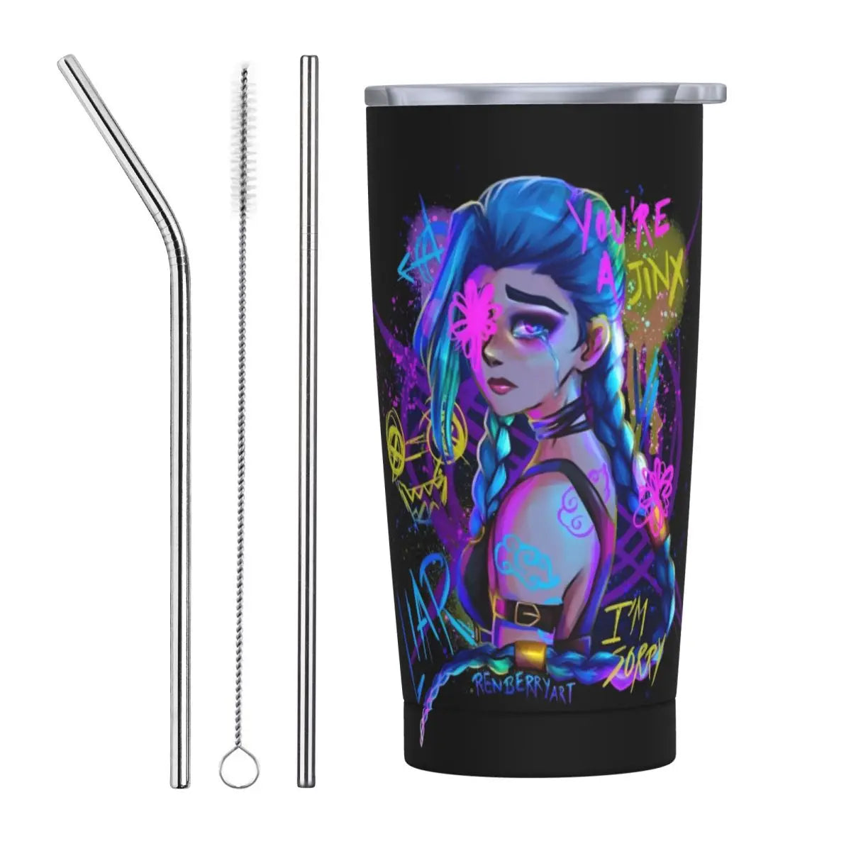 Vaso Termo Arcane + 2 pajitas acero inox. y limpiador de REGALO🎁 (24 modelos disponibles)