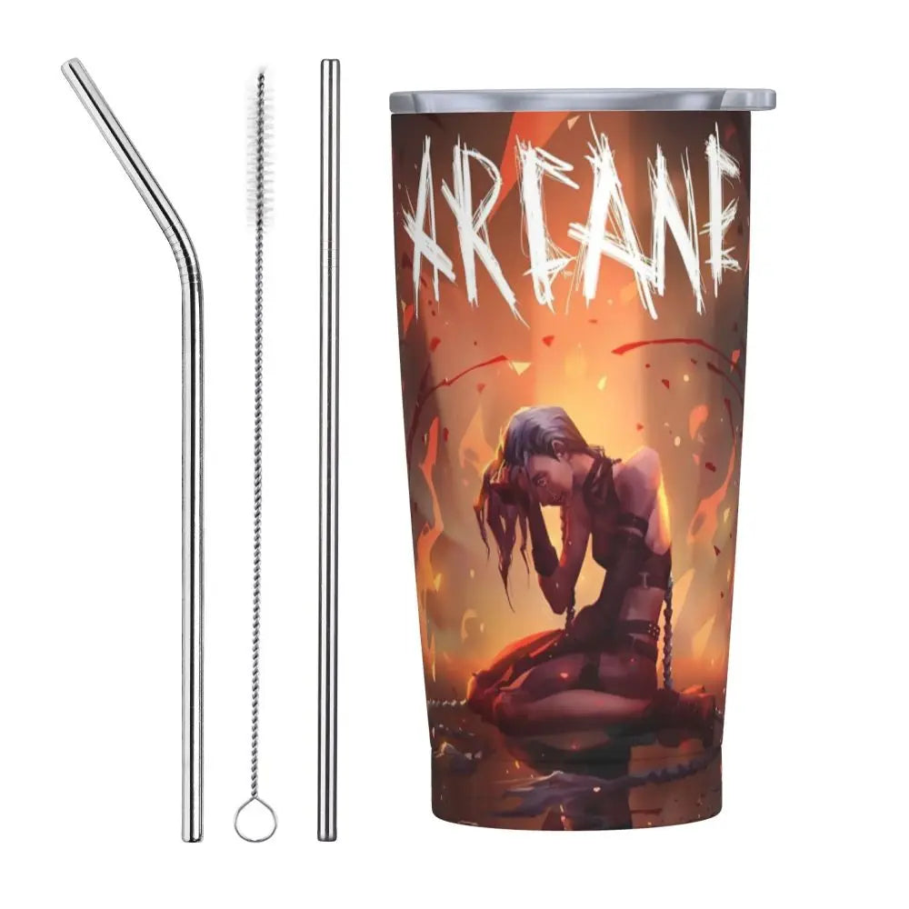 Vaso Termo Arcane + 2 pajitas acero inox. y limpiador de REGALO🎁 (24 modelos disponibles)