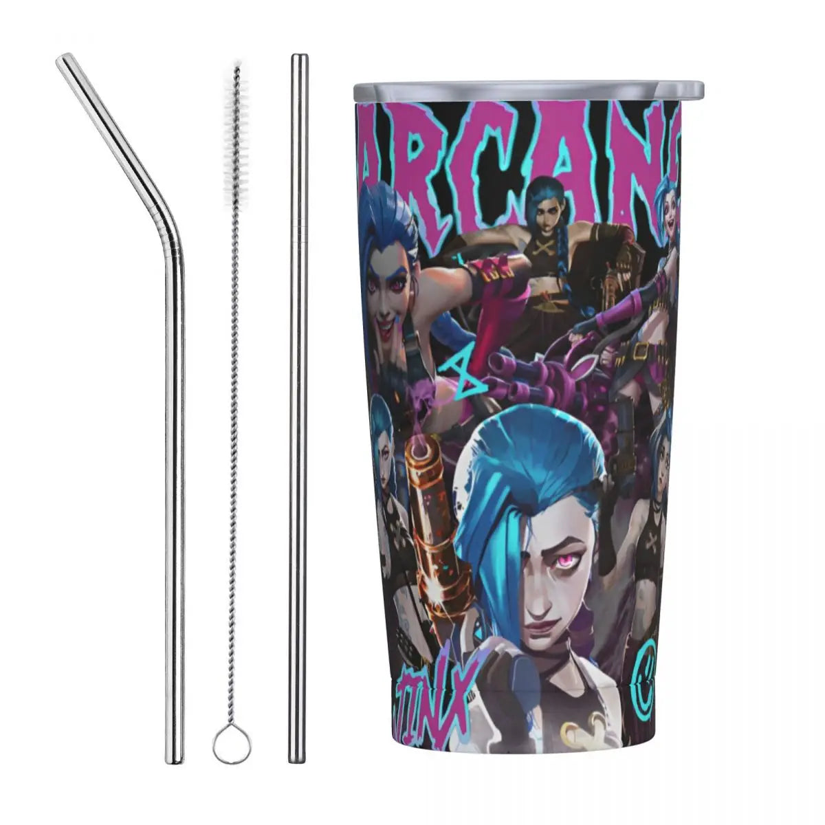 Vaso Termo Arcane + 2 pajitas acero inox. y limpiador de REGALO🎁 (24 modelos disponibles)
