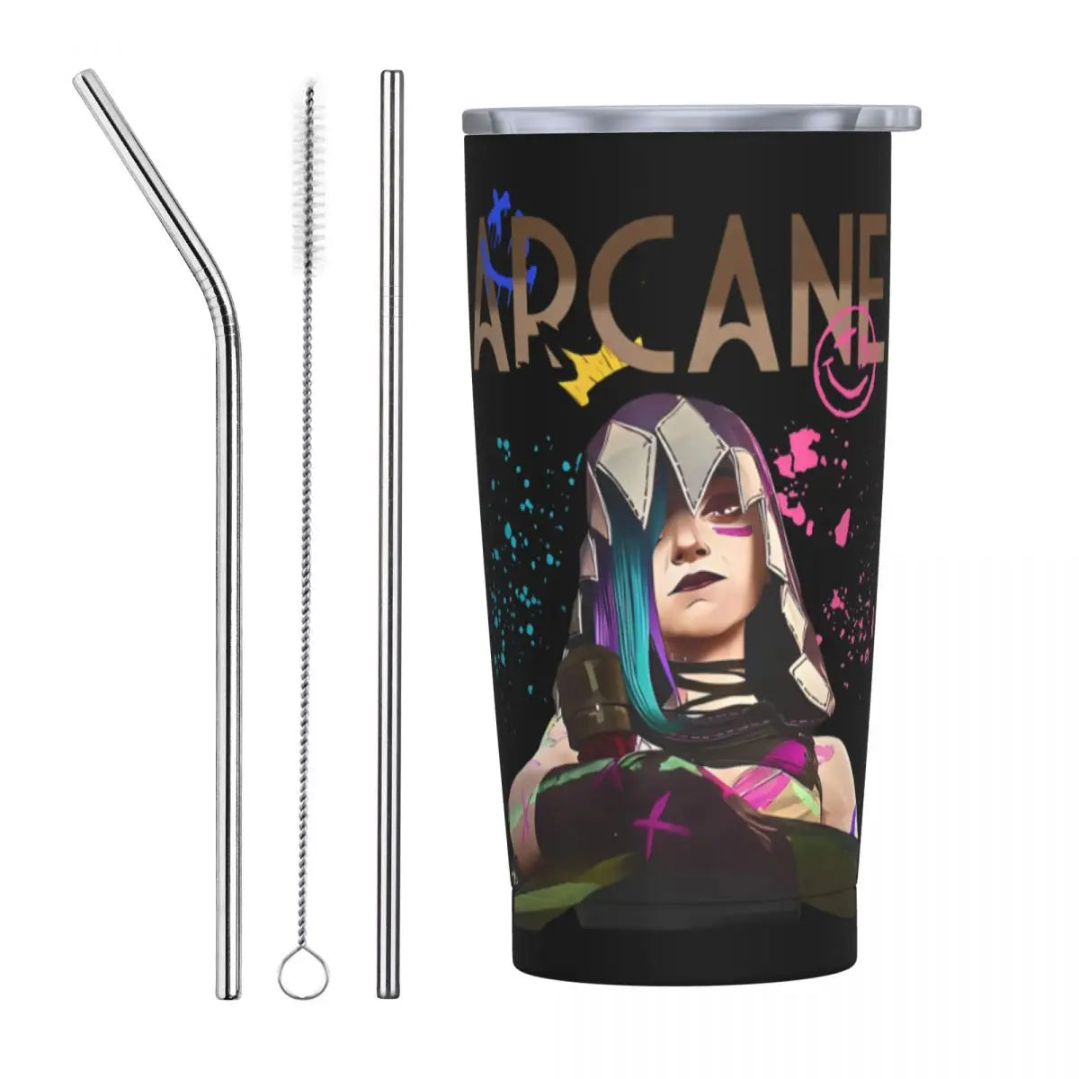Vaso Termo Arcane + 2 pajitas acero inox. y limpiador de REGALO🎁 (24 modelos disponibles)