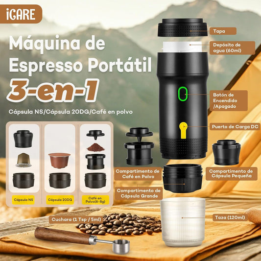 Cafetera Portátil Pro 3 en 1