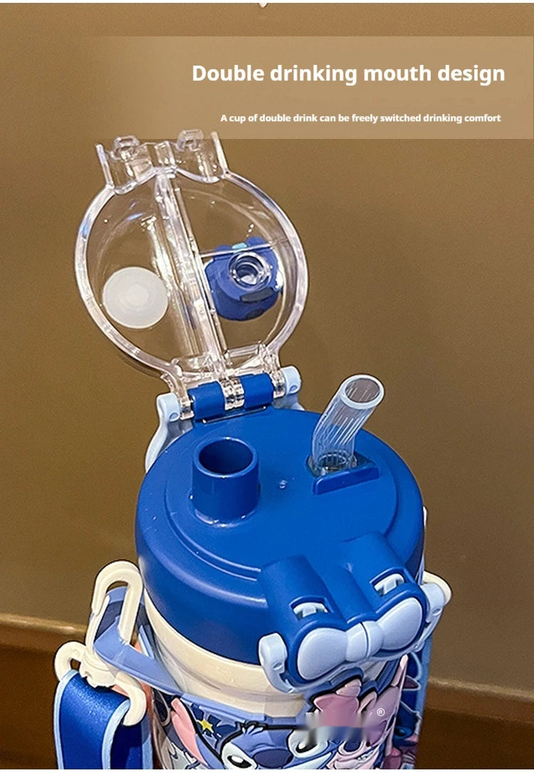 Termo Con Asa y Accesorios Stitch 600ML