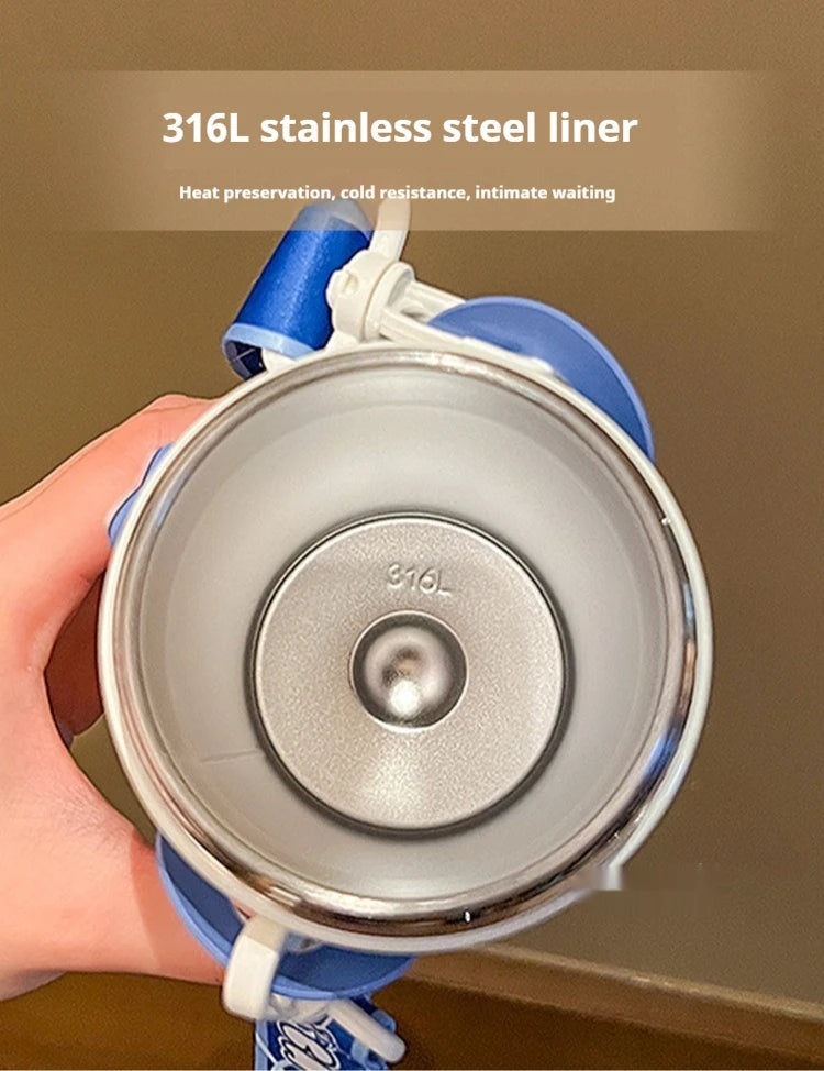 Termo Con Asa y Accesorios Stitch 600ML