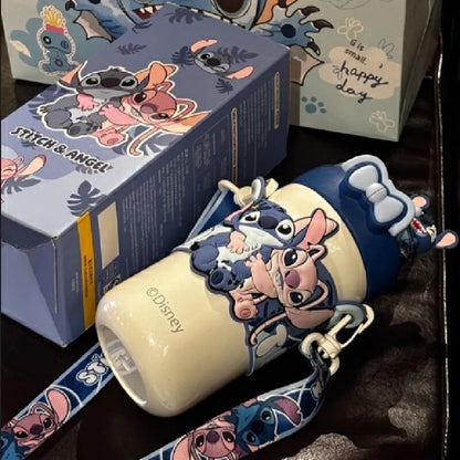 Termo Con Asa y Accesorios Stitch 600ML