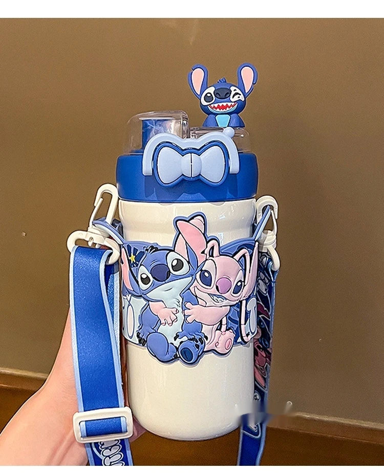 Termo Con Asa y Accesorios Stitch 600ML